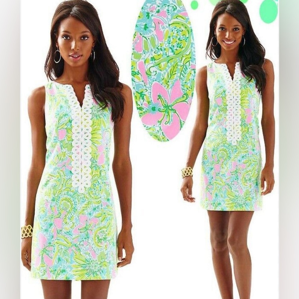 Lilly Pulitzer Cathy Shift Dress - Coconut Jungle - 0